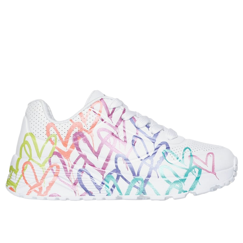 Skechers Kids JGoldcrown Uno Lite Metallic Joy x Low top детские повседневные кроссовки White для детей от 3 до 7 лет — фото 2