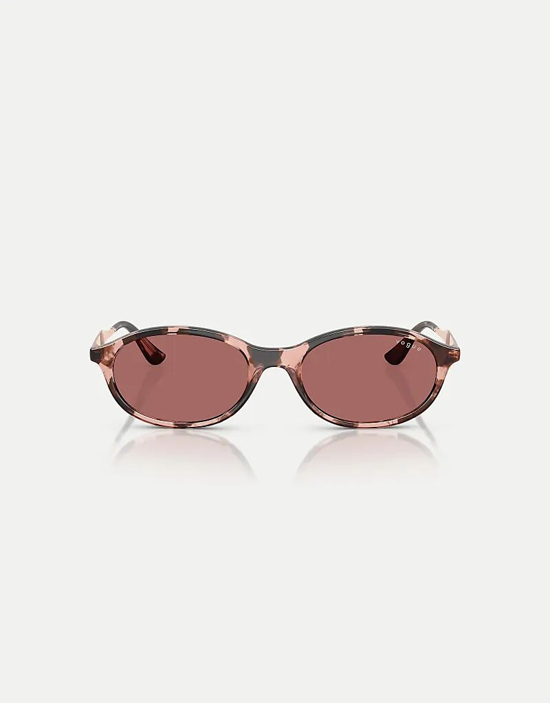 

Солнцезащитные очки Vogue Oval с фиолетовыми линзами в цвете «розовый гавана»