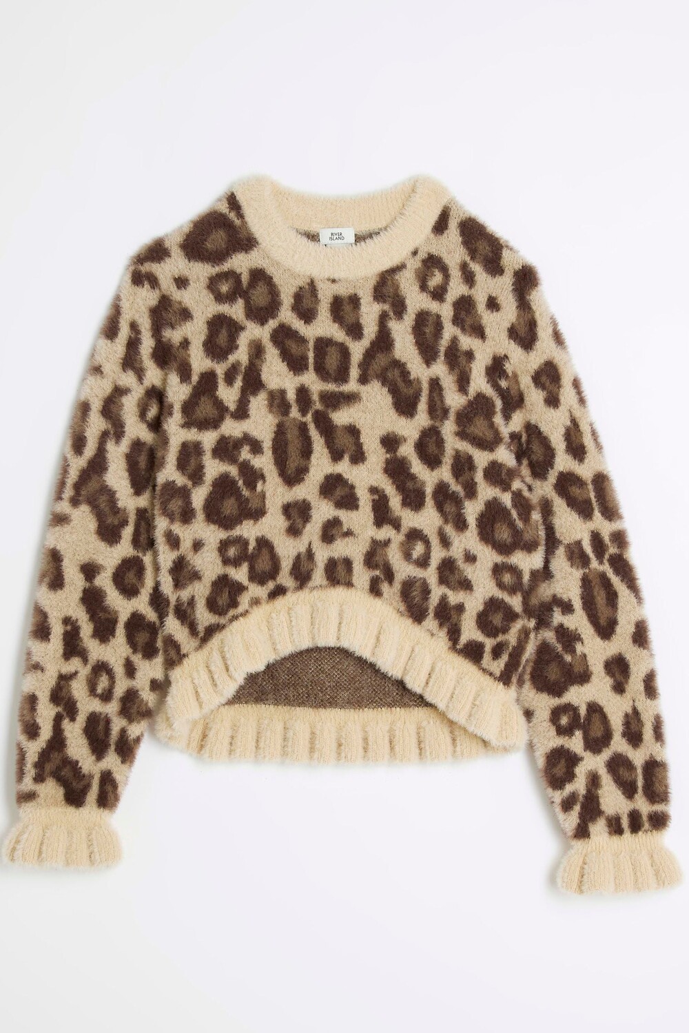 

Джемпер с леопардовым принтом для девочек River Island, коричневый