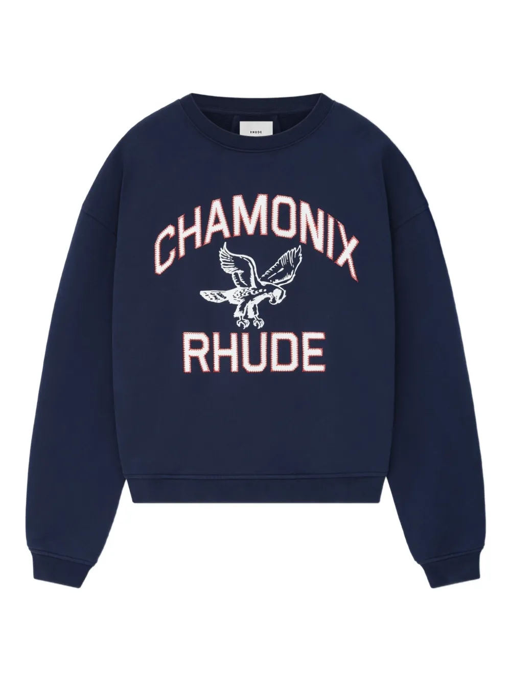 

Свитер с круглым вырезом и вышитым орлом RHUDE, синий
