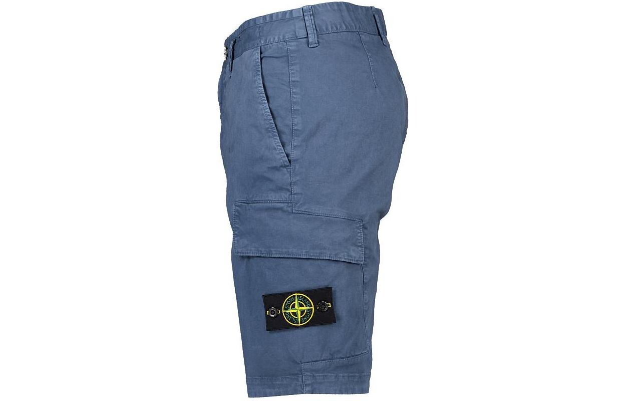 Повседневные шорты мужские светло-голубые Stone Island, светло-голубой — фото 3