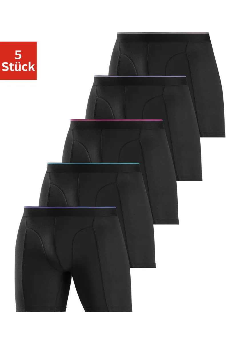 

AUTHENTIC LE JOGGER Длинные боксеры (5 шт. в упаковке), с двухцветным тканым поясом и более длинными брючинами, черный