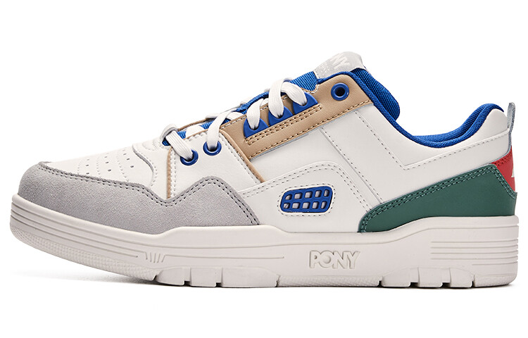 

Кроссовки PONY Reverse Skateboarding Shoes Unisex Low-top White/Red, серый/синий