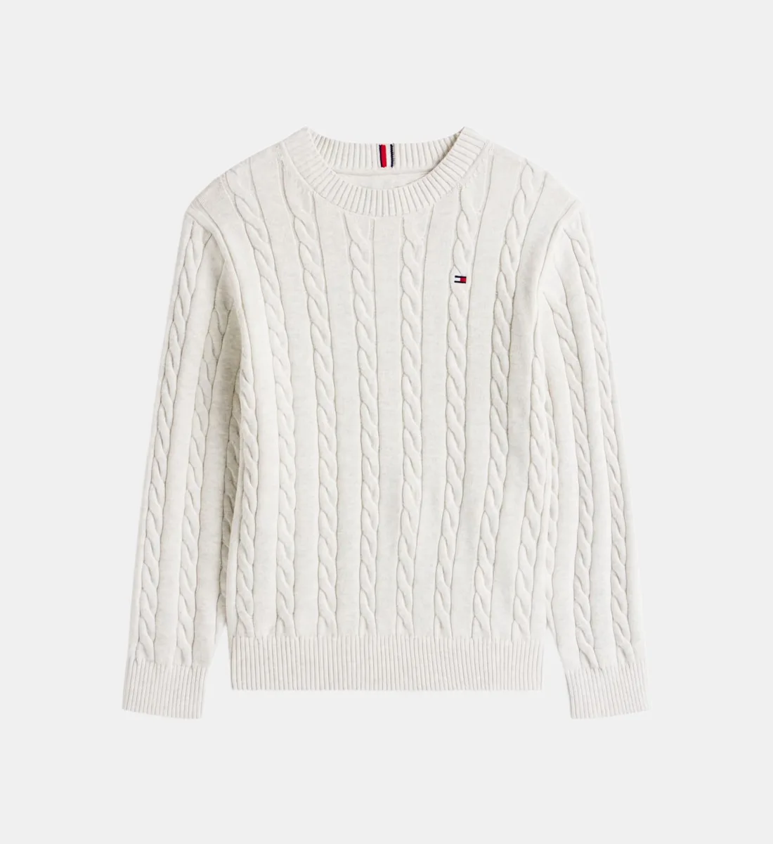 Вязаный джемпер с косами Tommy Hilfiger, серый