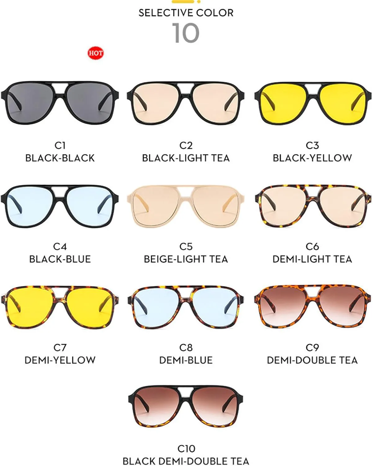 

Винтажные солнцезащитные очки Willochra большого размера с двойной оправой в стиле «пилот» 70-х годов, классические, с квадратной оправой, для путешествий, F28, C2