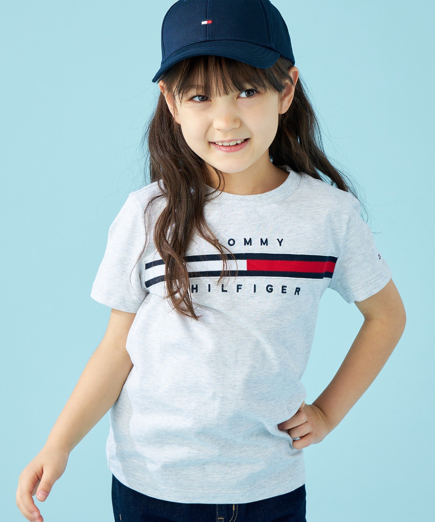 Футболка с вставкой из ребристой ткани в виде флага TOMMY HILFIGER, Gray P1N
