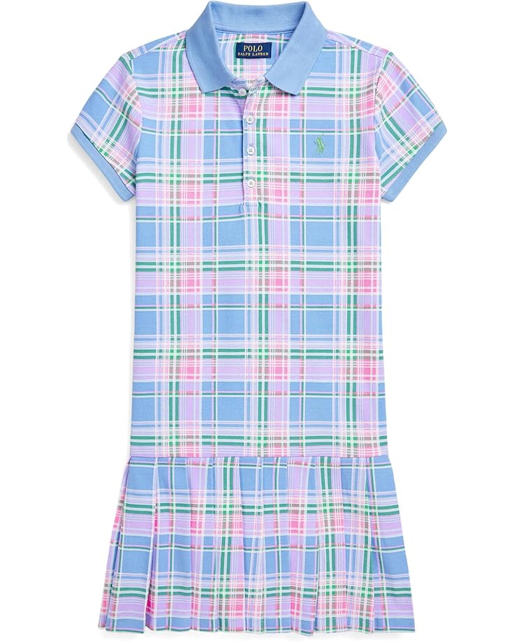 

Платье Polo Ralph Lauren Kids Plaid Cotton Mesh Polo Dress, цвет Preppy Madras/Green