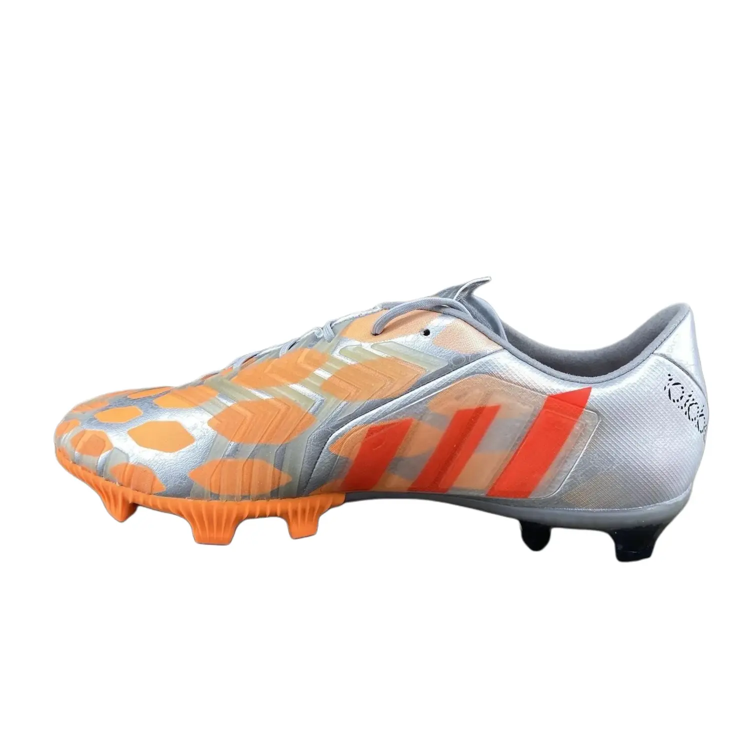 Adidas Футбольные бутсы Predator Instinct FG Firm Ground с защитой от скольжения и износа, женские, серебристо-оранжевые