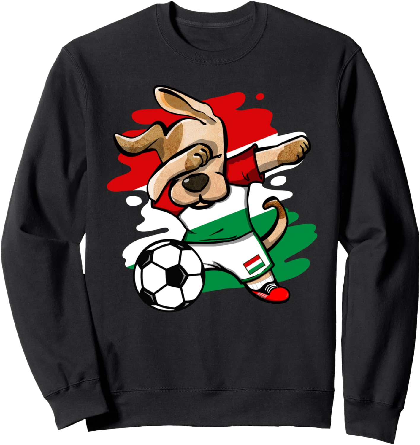 

Милая танцующая собака, венгерская футбольная команда, венгерский флаг, любитель спорта, футбольная тематика Венгрии, толстовка Teeisle Hungary Football, черный