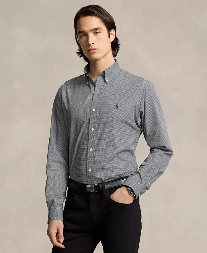 

Мужская классическая рубашка из стрейч-поплина Polo Ralph Lauren, черный