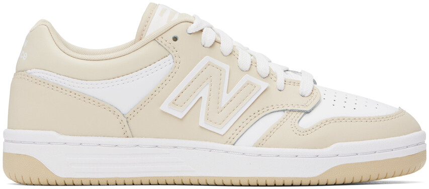 Бежевые и белые кроссовки 480 New Balance