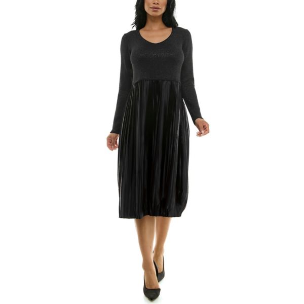 

Женское трикотажное платье с люрексом Nina Leonard, цвет black lurex