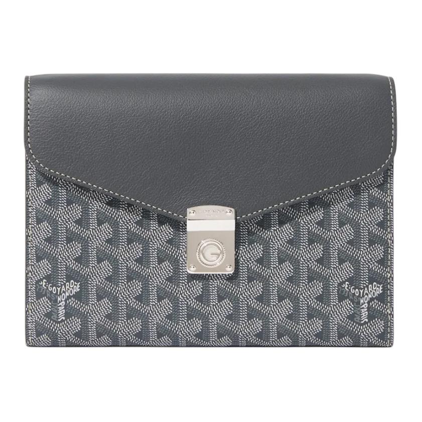 

GOYARD Холщовая сумка через плечо с телячьей кожей унисекс серый
