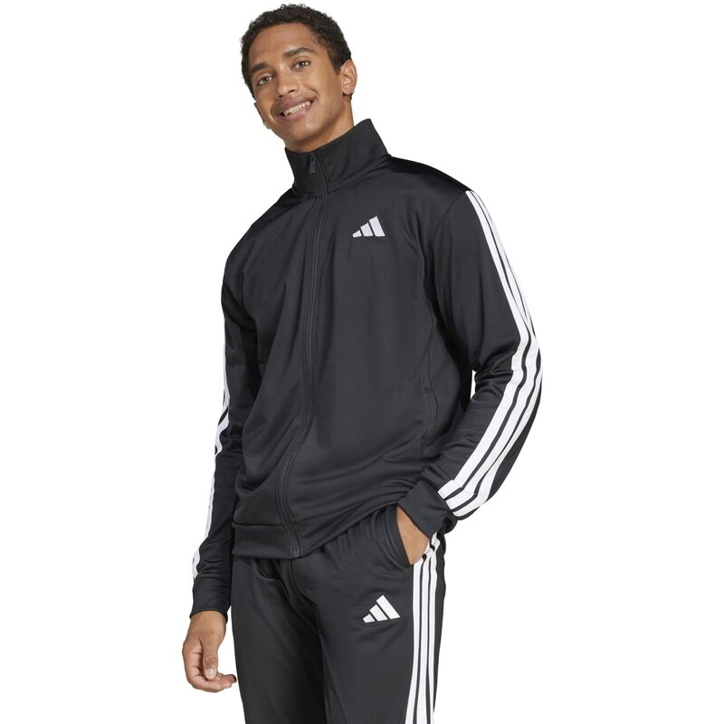 Трикотажная куртка с тремя полосками Adidas, черный — фото 2