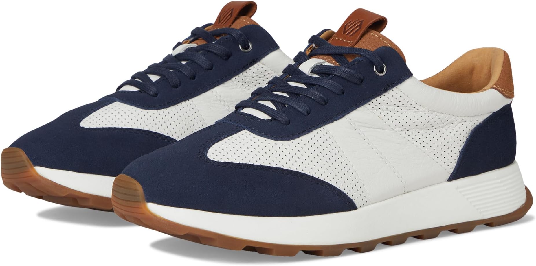 

Кроссовки Johnston & Murphy Kinnon T-Toe, цвет Navy Suede/White Full Grain