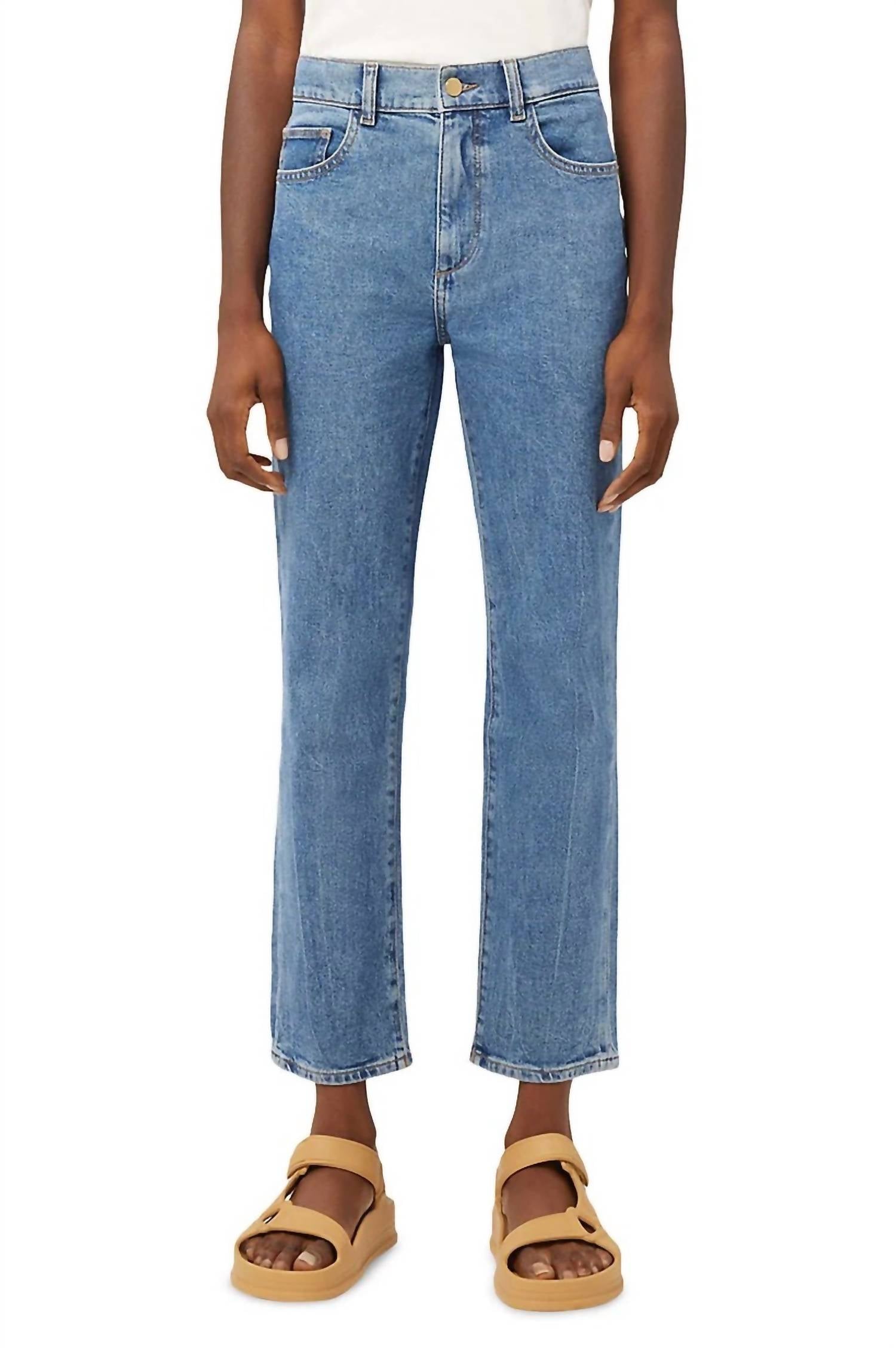 

Джинсы Patti Straight High Rise в синем цвете Rapids DL1961 - Women's