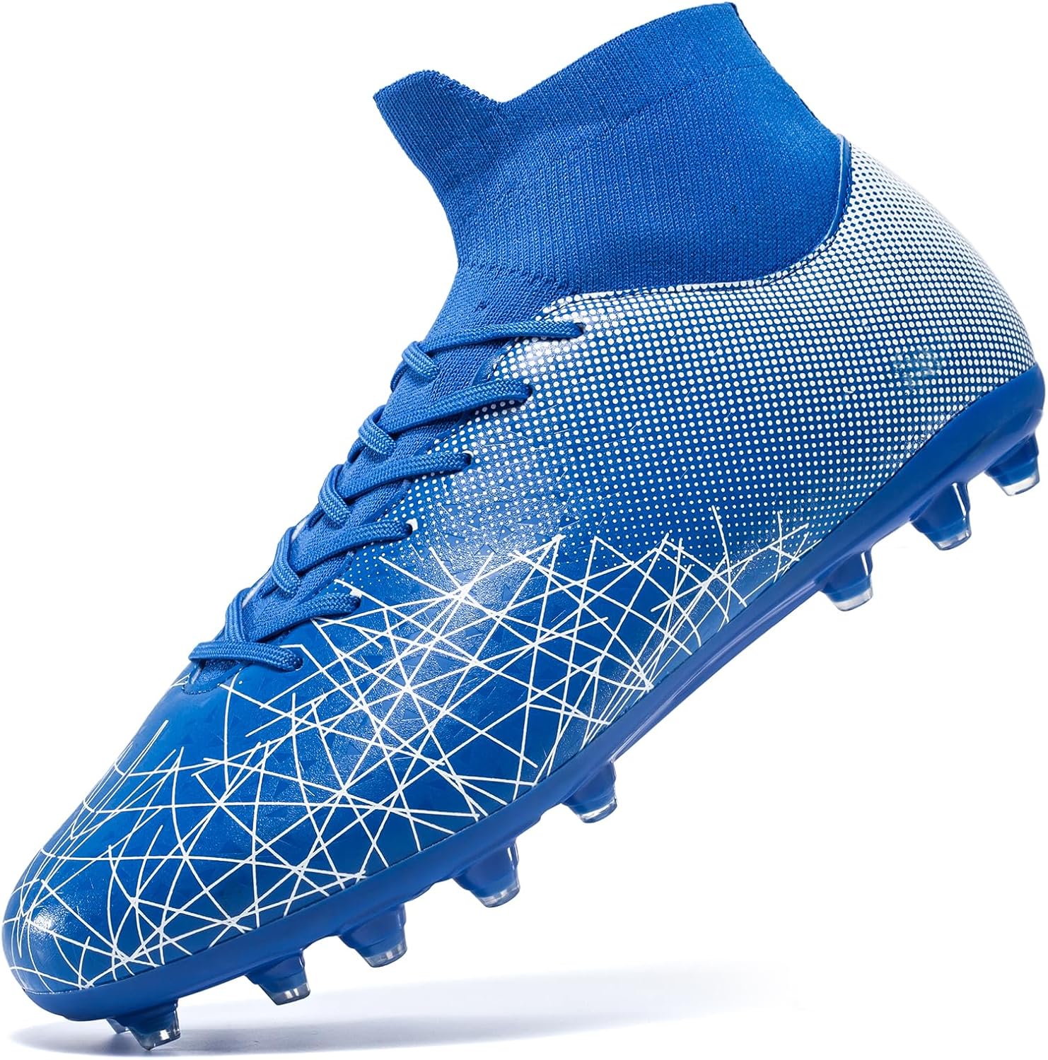

Детские футбольные бутсы с высоким голенищем для тренировок, спортивная обувь для футбола для мальчиков и девочек, для улицы Eoecoioui, синий