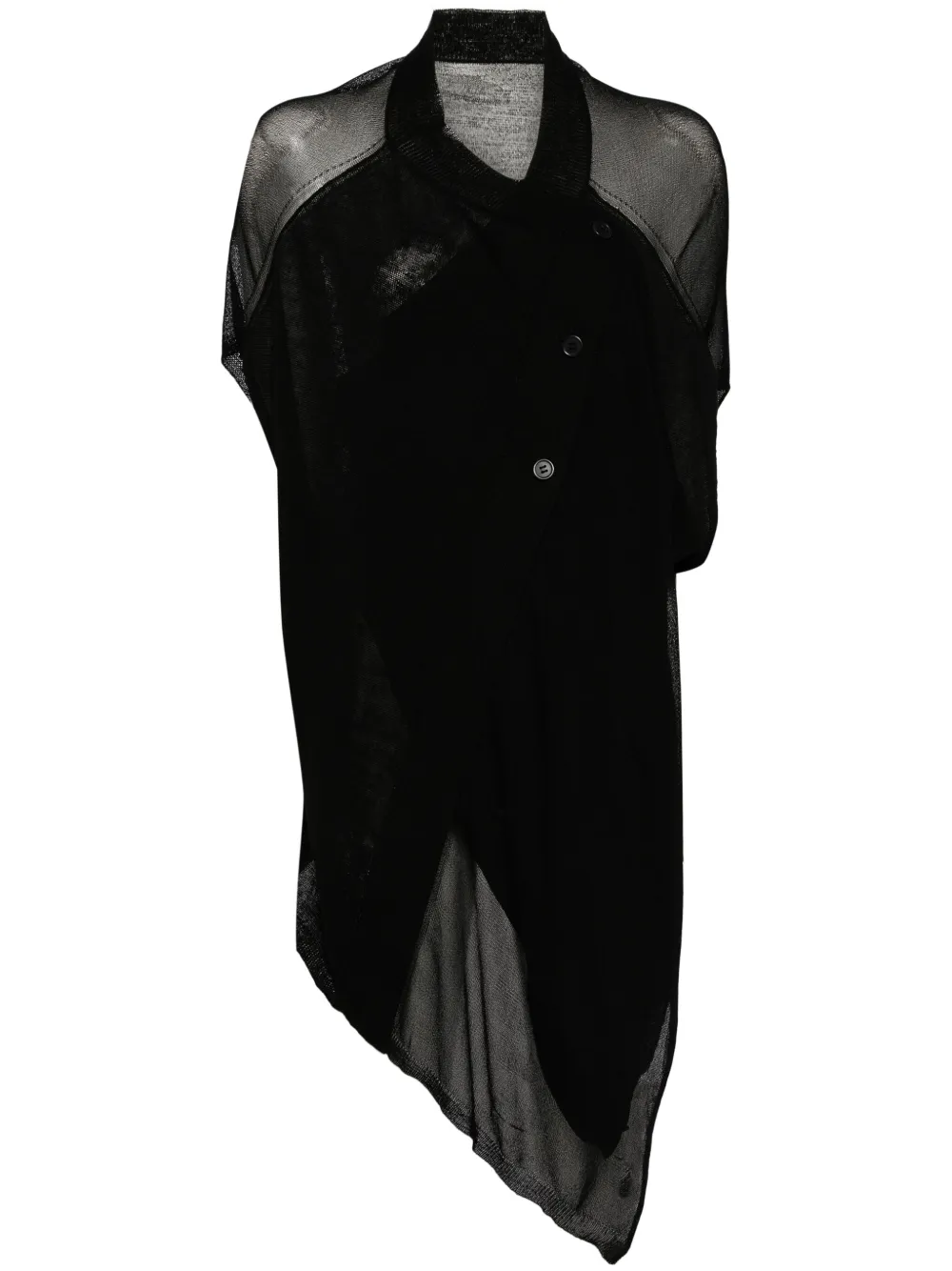

Прозрачный топ асимметричного кроя Yohji Yamamoto, черный