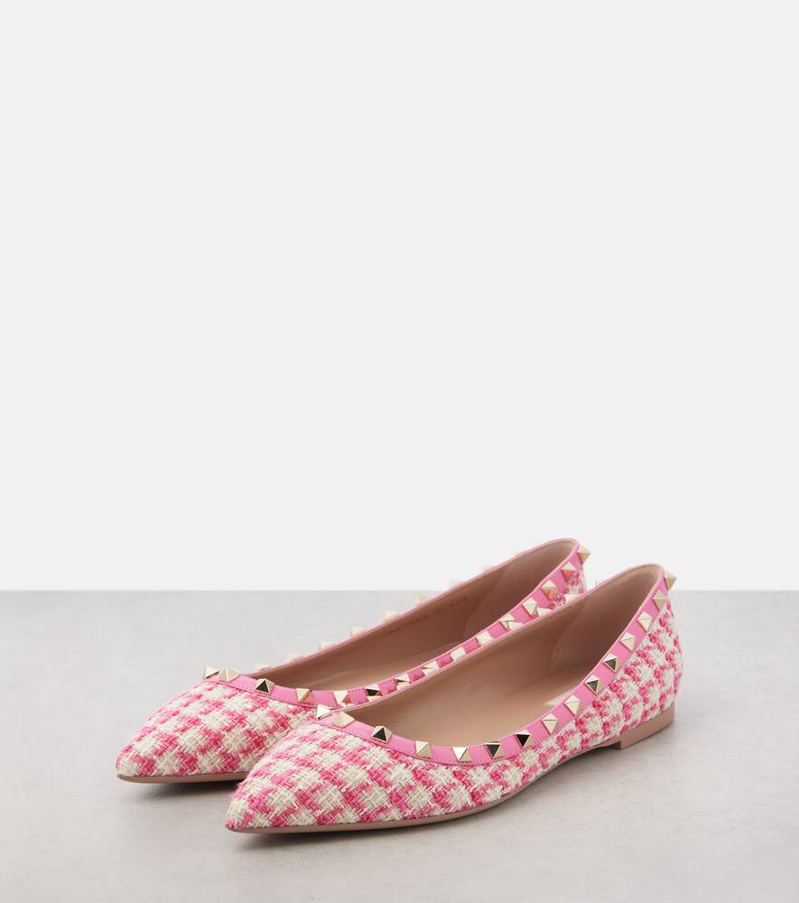 Балетки из твида с шипами Valentino Garavani, Latte-Rosa/Feminine — фото 4