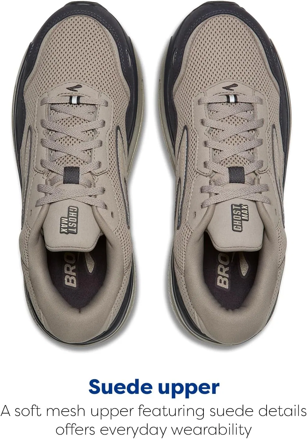 Мужские замшевые кроссовки Brooks Ghost Max 2, Rockridge Phantom — фото 4