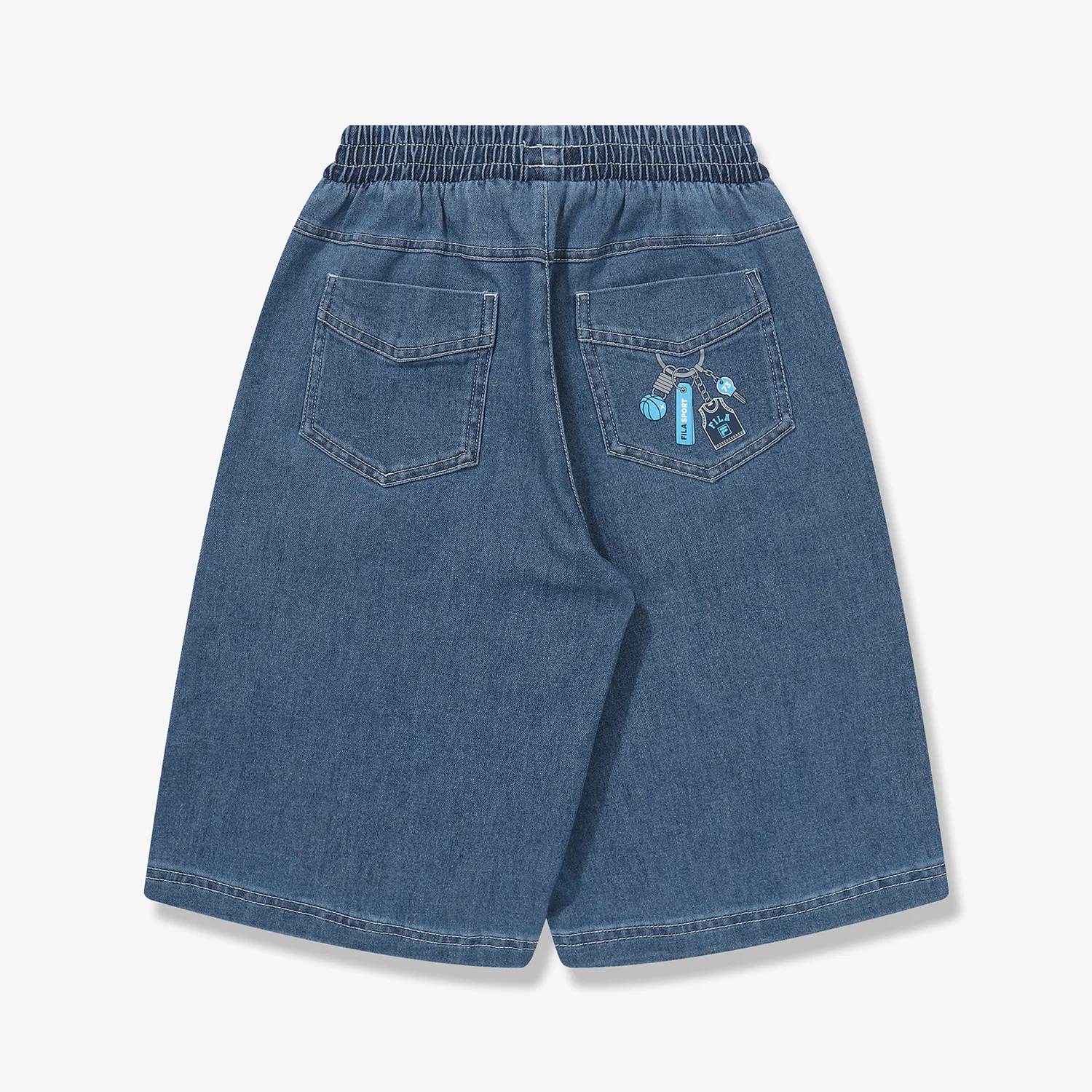 Детские шорты-бермуды с брелоком синие от Fila Kids — фото 2