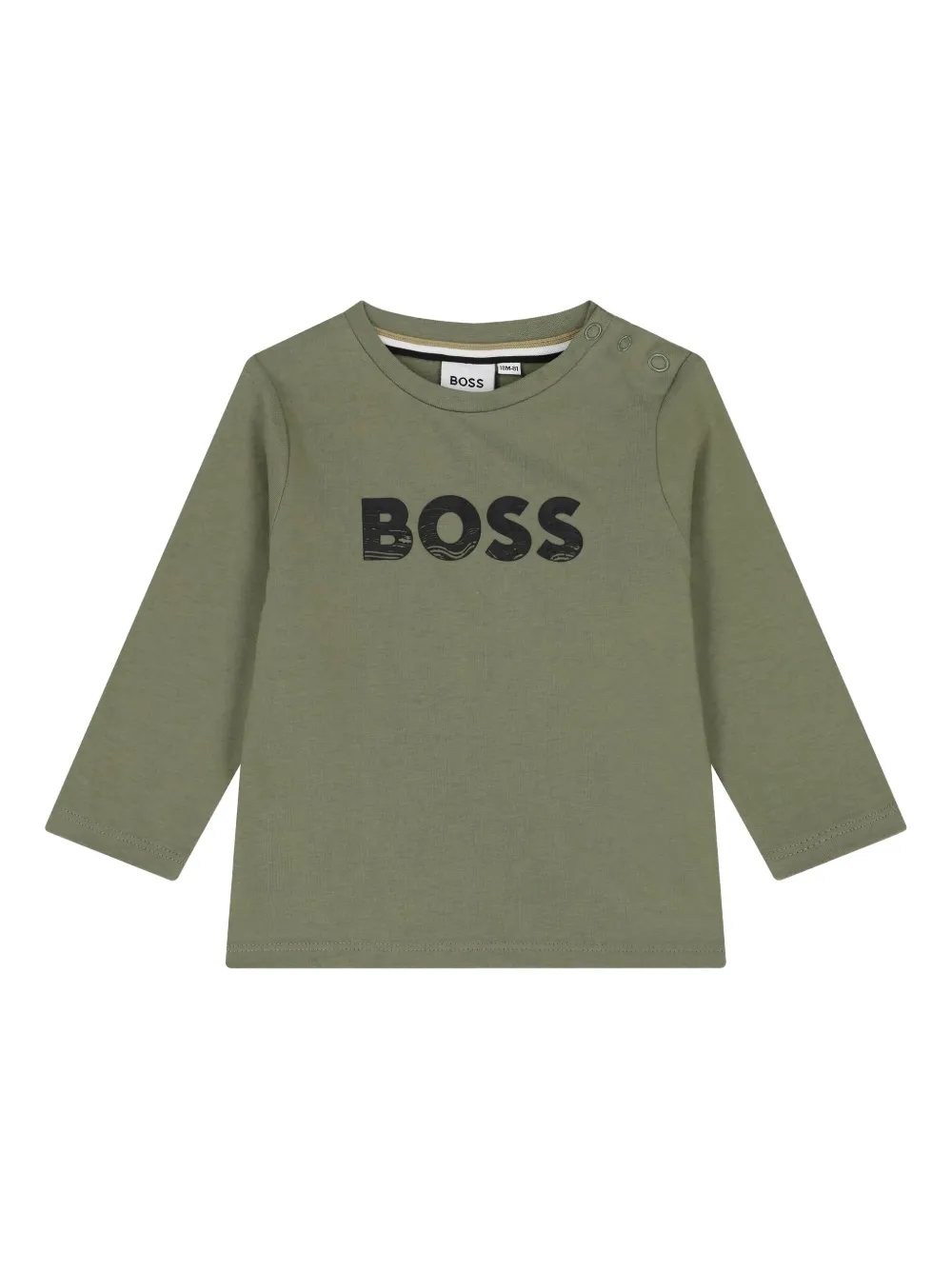 

Футболка с длинными рукавами и логотипом BOSS Kidswear, зеленый