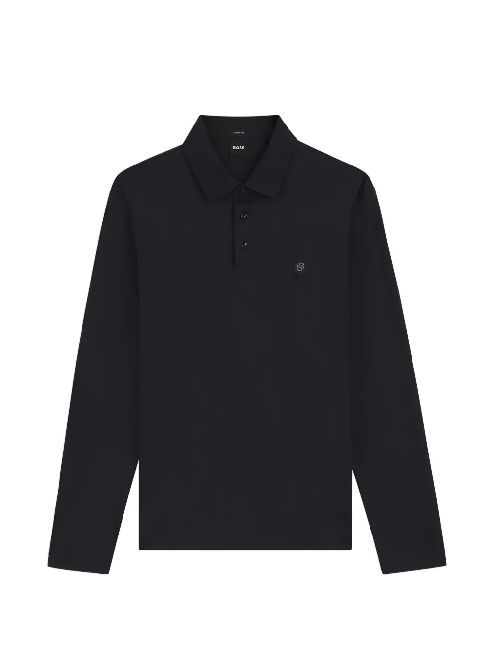 

Поло с длинными рукавами и логотипом BOSS, черный