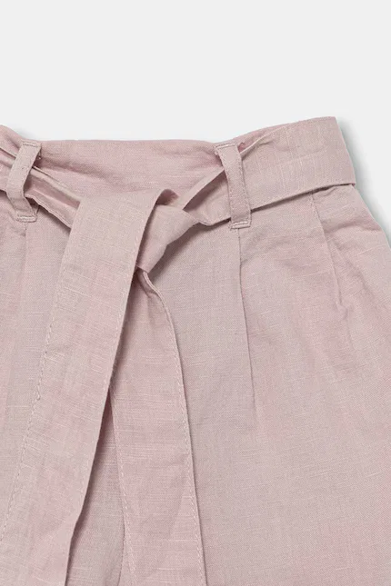 Шорты свободного кроя из льна и хлопка United Colors of Benetton, розовый — фото 3
