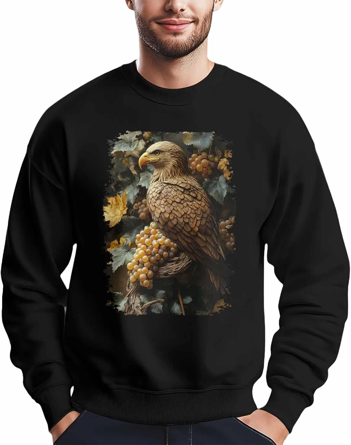 

Мужской свитшот Vintage Eagle Leaf Grape Graphic, лонгслив Winvebermior