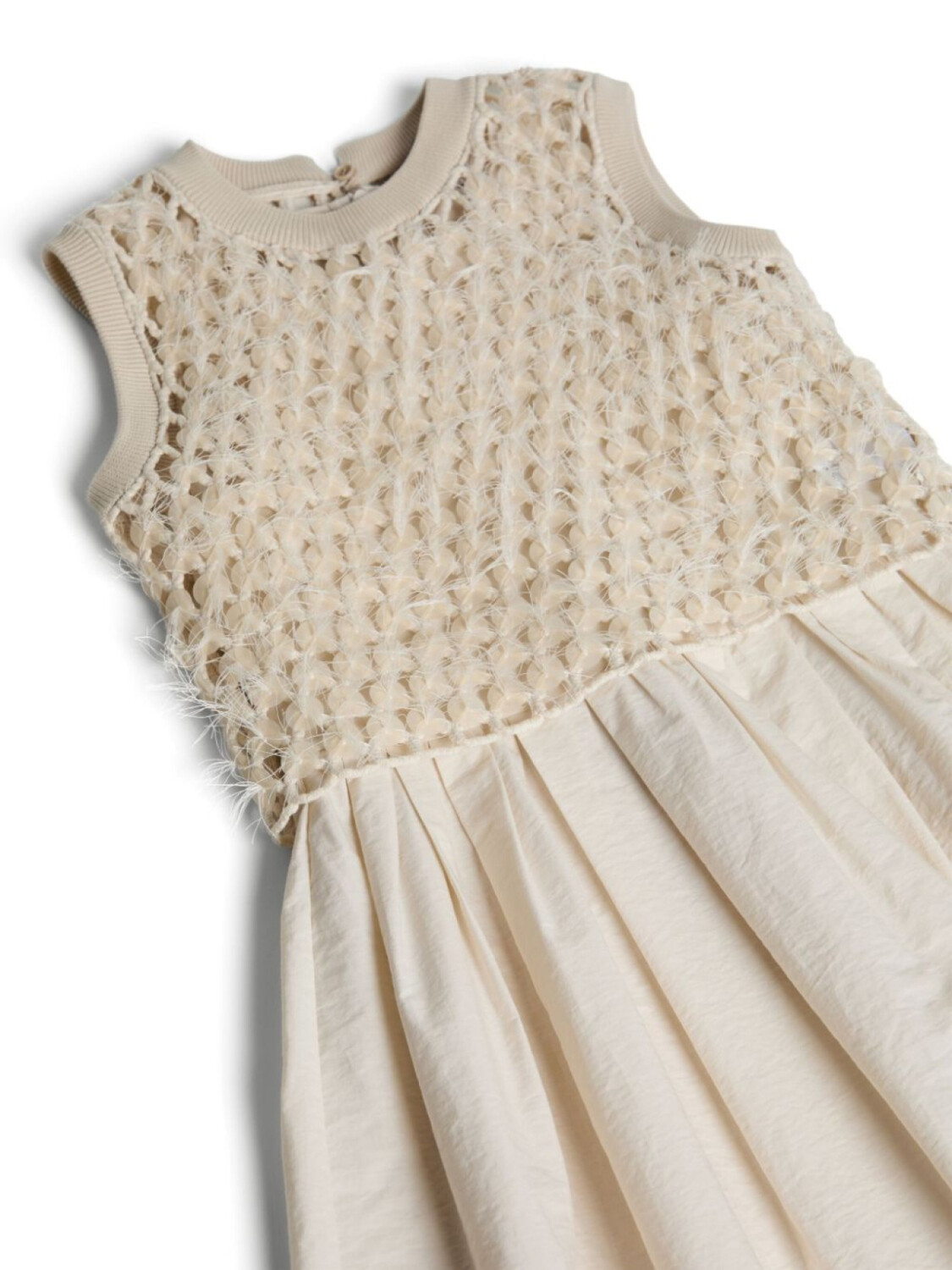 Brunello Cucinelli Kids платье Dazzling с вышивкой, нейтральный цвет — фото 3