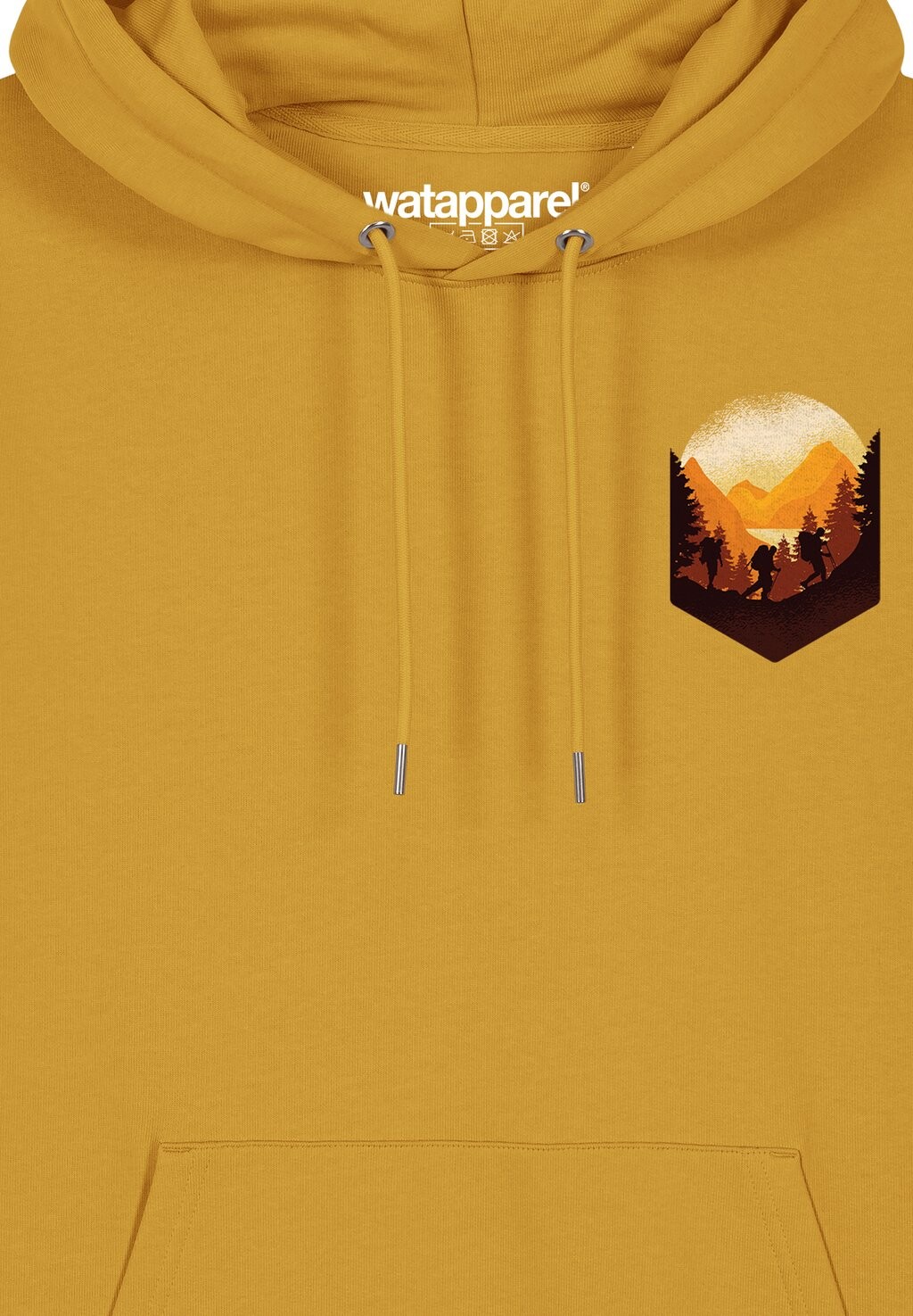

Толстовка с капюшоном HIKING IN THE MOUNTAINS watapparel, горчично-желтый