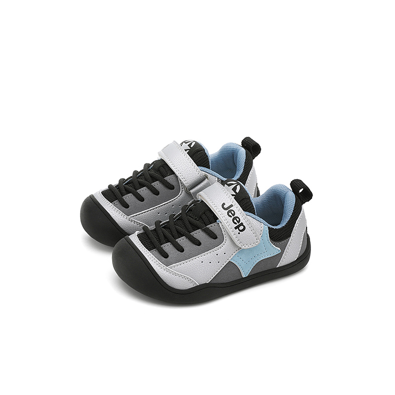 Детские повседневные низкие кроссовки Slip Resistant, Abrasion Resistant, Breathable Jeep, sky синий/chessboard серый[thin cotton] — фото 4