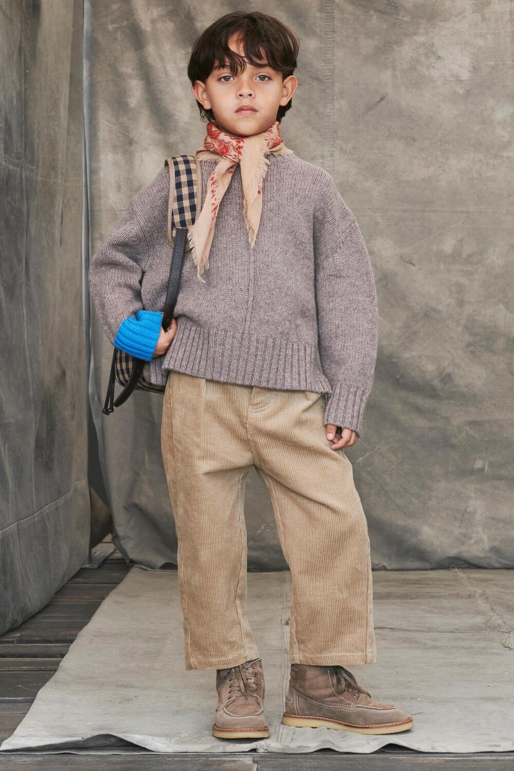 

Контрастный вязанный свитер ZARA, цвет mink