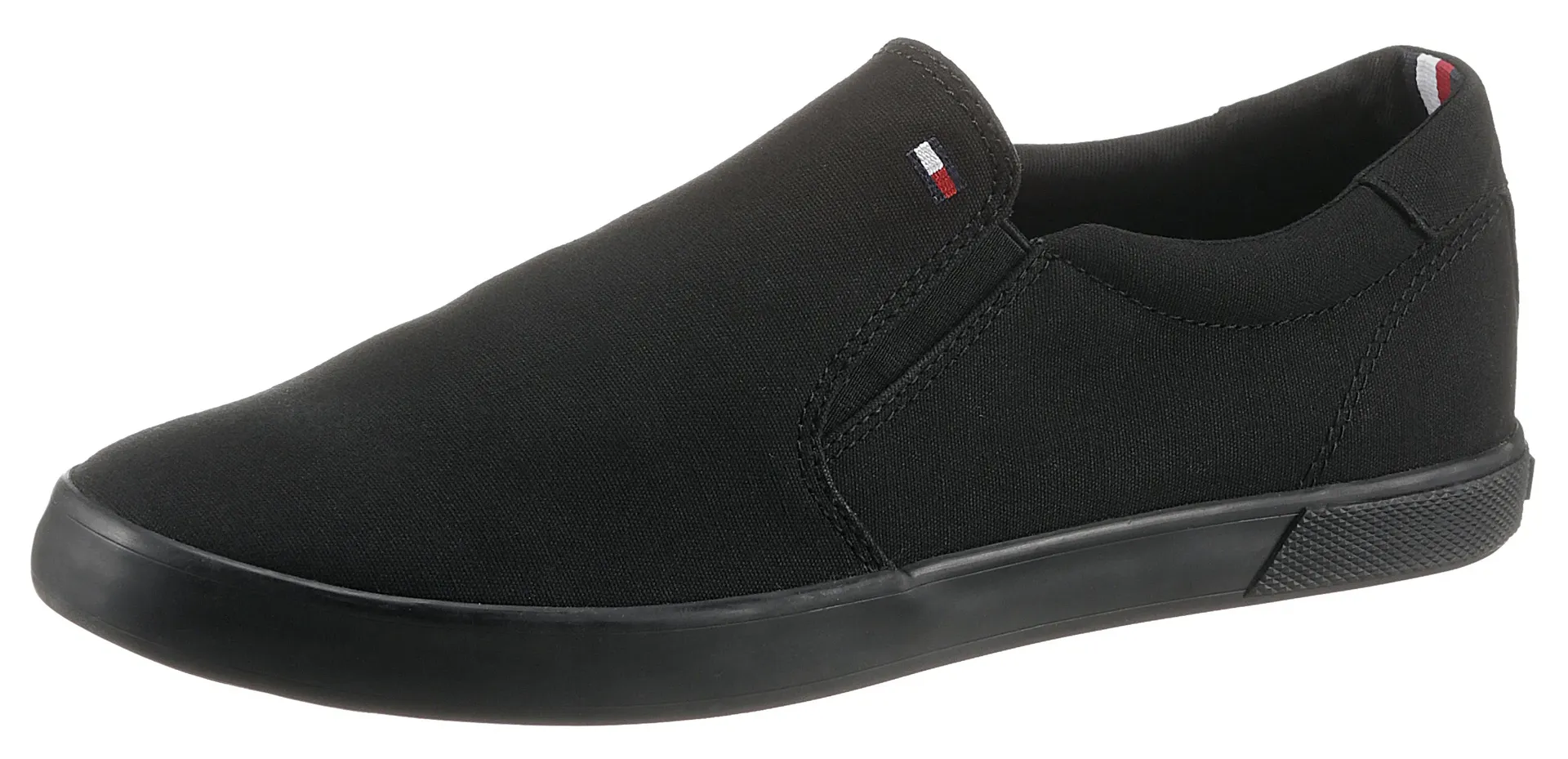 

Слипоны Tommy Hilfiger "ICONIC SLIP ON SNEAKER", тапочки, повседневная обувь, полуботинки с эластичными боковыми вставками, цвет Schwarz Modell 1