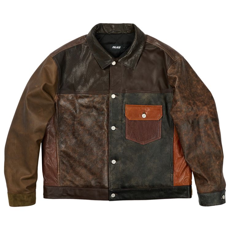 

Куртка Palace Patchy Leather Jacket 'Multicolor', разноцветный
