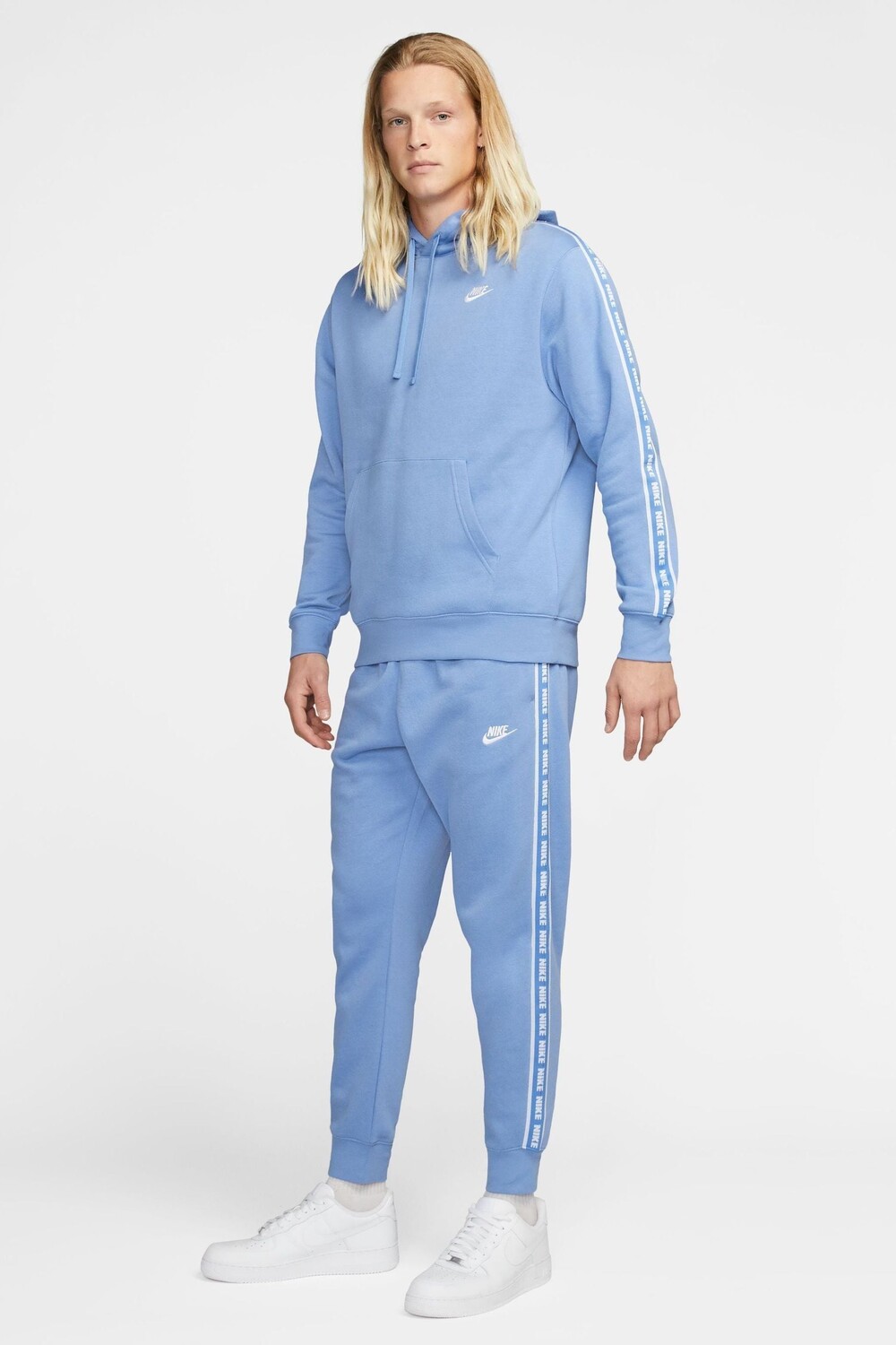 

Клубный флисовый спортивный костюм с капюшоном и рисунком Nike, синий