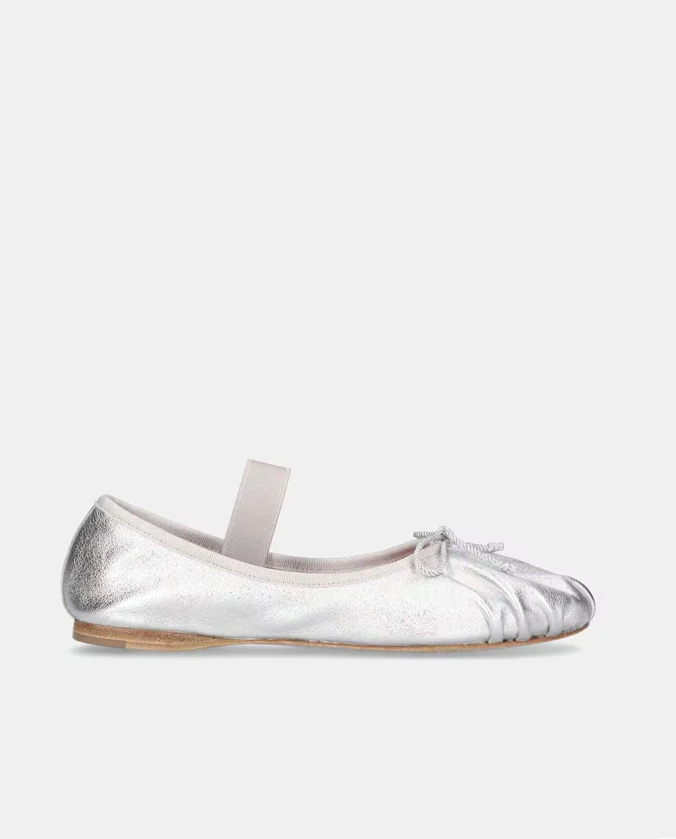 

Женские балетки Lea из кожи наппа с эффектом металлик Pretty Ballerinas, светло-серый