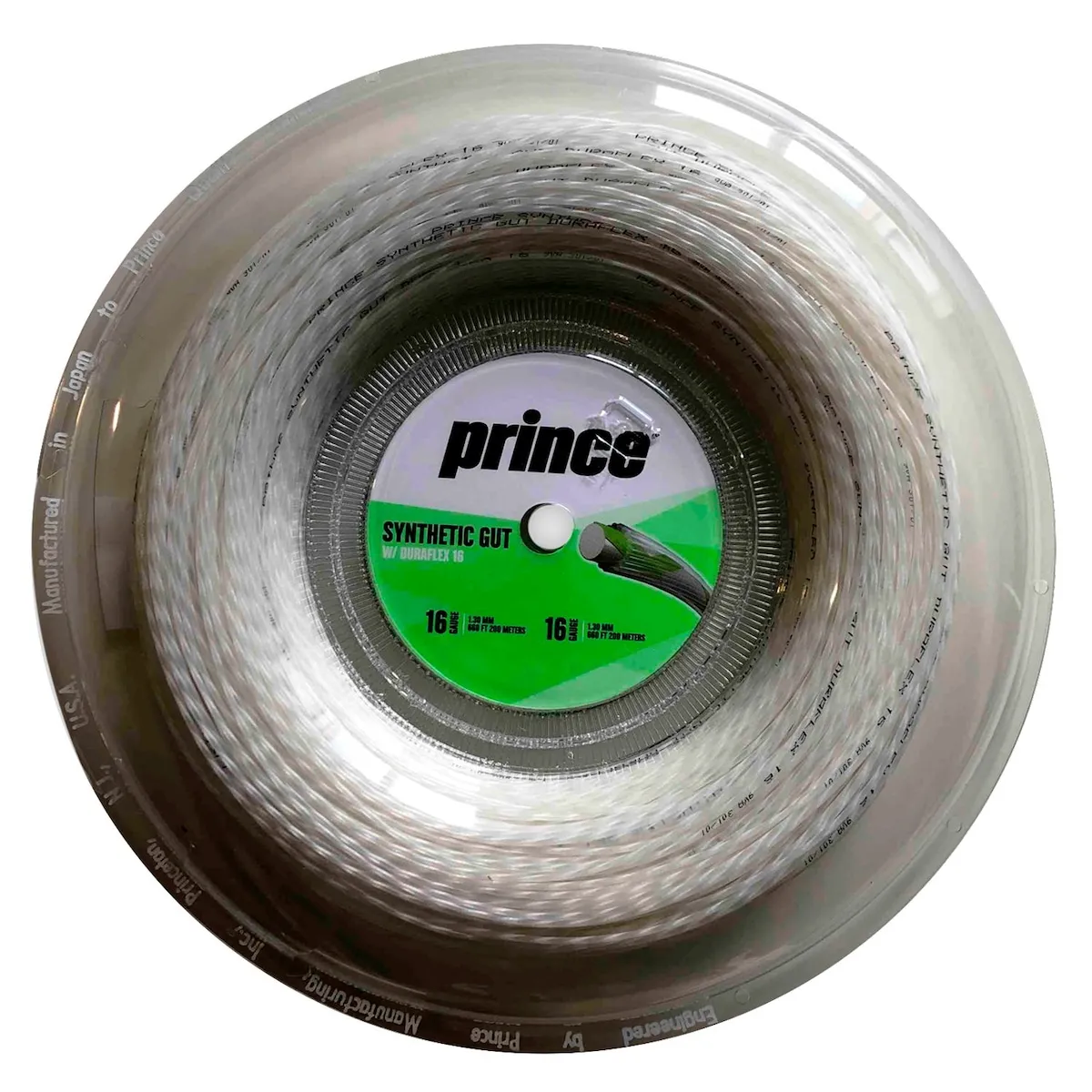 

Теннисная струна GUT W DURAFLEX из синтетических материалов 16 дюймов, 1,30 мм, 200 м Prince, белый