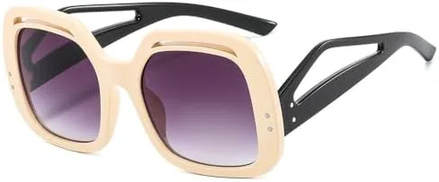 

Женские солнцезащитные очки большого размера с леопардовым принтом, классические винтажные женские очки с защитой от УФ-излучения UV400 MTZJH, Beige Black