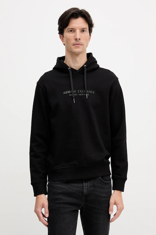 

Хлопковая толстовка Armani Exchange, черный