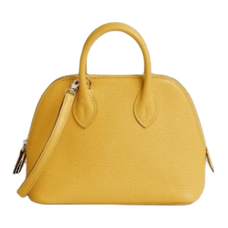 

HERMES Сумка-боулинг Bolide Mysore Goat Skin, сумка-мессенджер, сумка через плечо, мини-сумка для женщин B4 Sun Sunshine Gold
