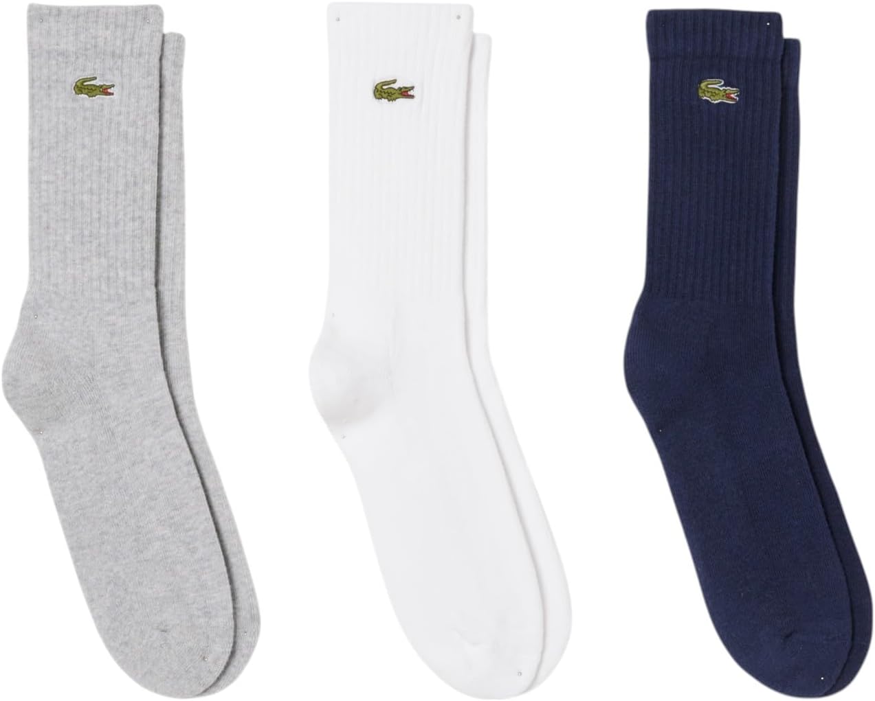 

Lacoste мужские носки Jersey Tube, 3 пары, Grey Chine/White/Navy Blue