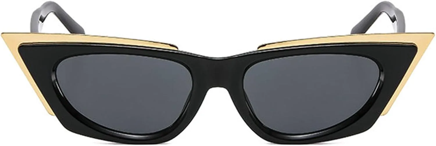 

Солнцезащитные очки COTIA «Кошачий глаз» маленького размера для женщин и мужчин. Модные солнцезащитные очки в винтажном стиле для вечеринок и хип-хопа, Black