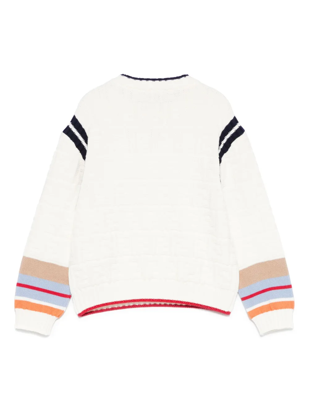 Джемпер с отделкой в полоску FENDI KIDS, нейтральный — фото 2