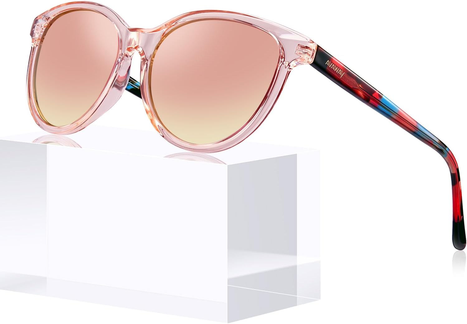 

Женские солнцезащитные очки AVAWAY с поляризацией и 100% защитой от УФ-излучения для вождения, гольфа, пеших прогулок и катания на лодке, B1.clear Tea Frame&pink Mirrored