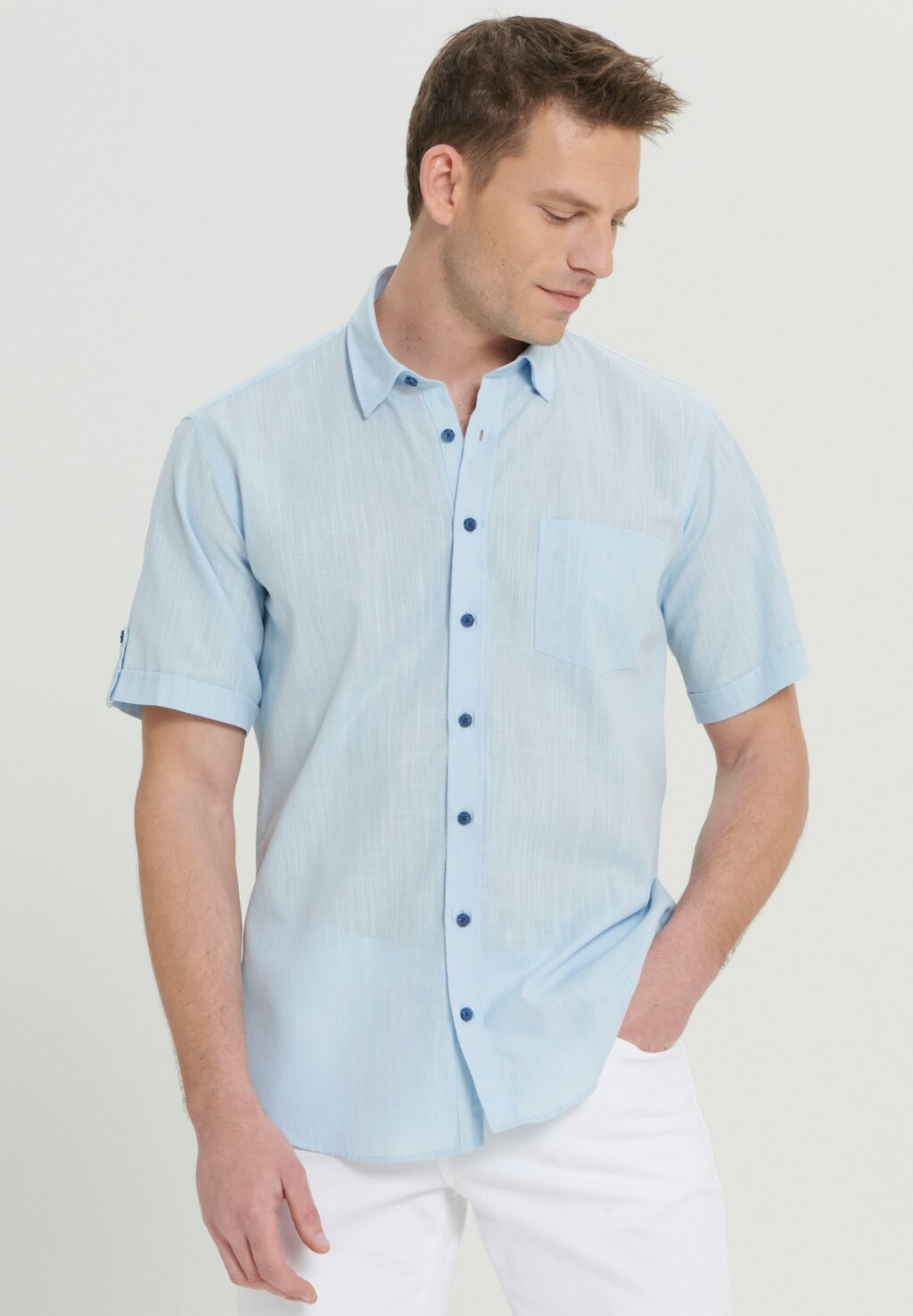

Рубашка COMFORT FIT SHORT SLEEVED AC&CO / ALTINYILDIZ CLASSICS, синий