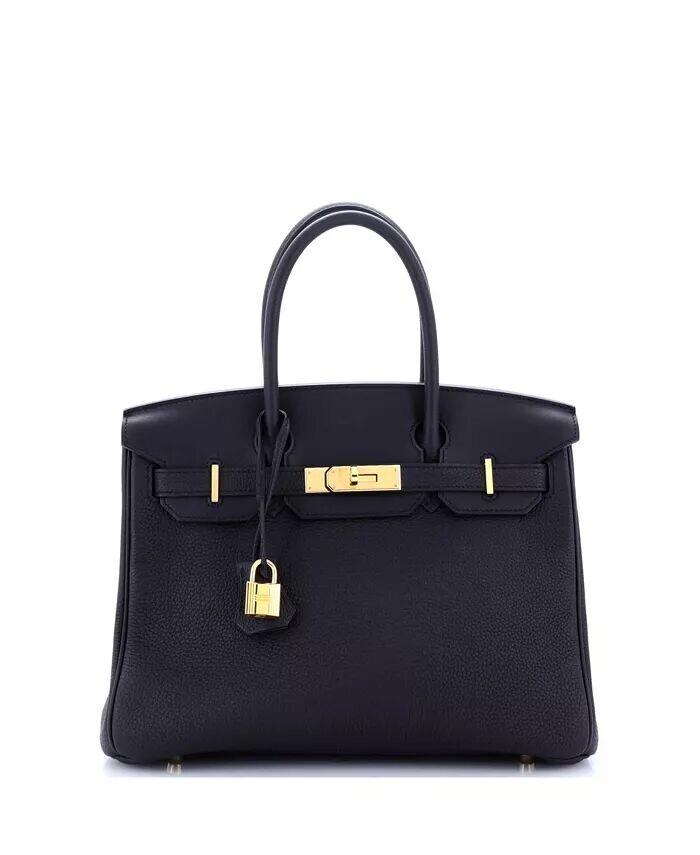 

30 Сумка Birkin 3 в 1, черная, Togo и Swift, с фурнитурой Toile и Gold Pre-Owned HERMÉS, черный