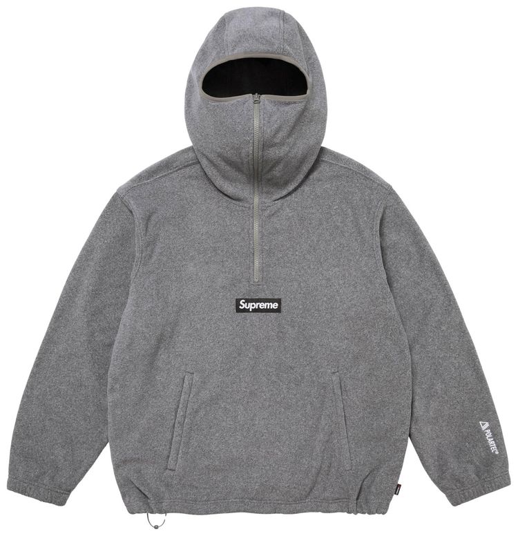 

Толстовка Supreme Polartec с капюшоном и половинной молнией, серый