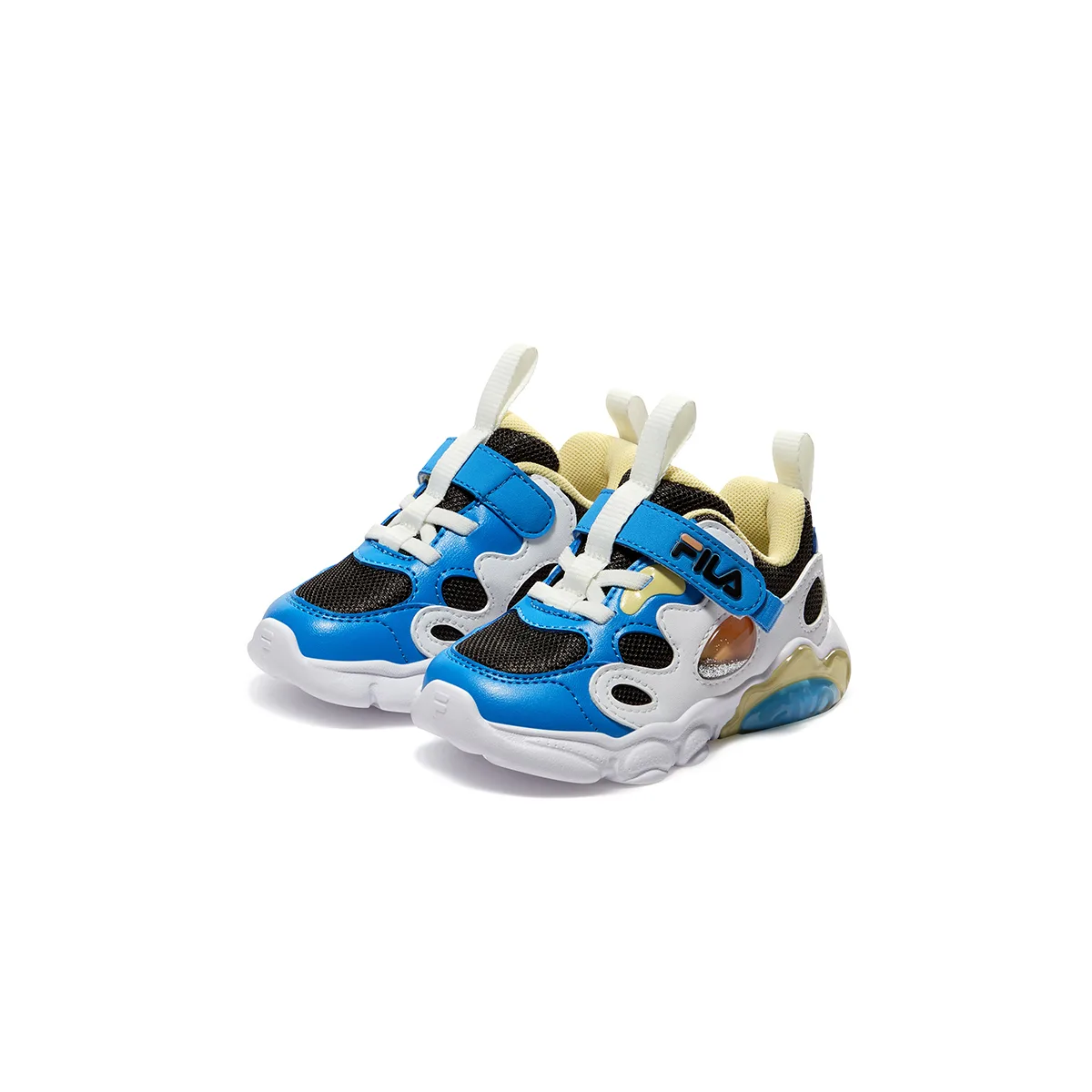 Кроссовки низкие для малышей из искусственной кожи и текстиля Heritage FHT FILA KIDS, Black/Celestial Blue — фото 4