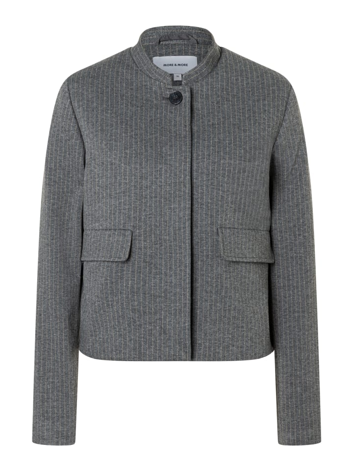 

More & More Стильный короткий блейзер в тонкую полоску меланжевого цвета